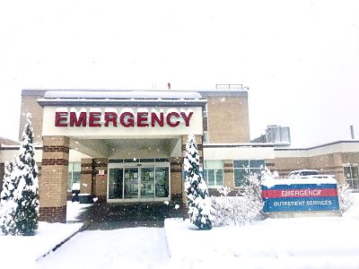 Picture of The Emergency Entrance with snow covering the ground