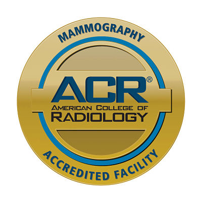 Circle Icon that says:
MAMMOGRAPHY
ACR 
AMERICAN COLLEGE OF
RADIOLOGY
ACCREDITED FACILITY