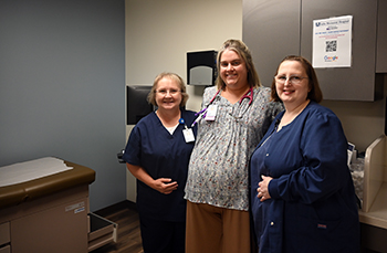 The team at Fleetwood Family Medicine is committed to providing the best quality care for its patients.Picture of The Fleetwood Family Medicine Staff (three females) smiling